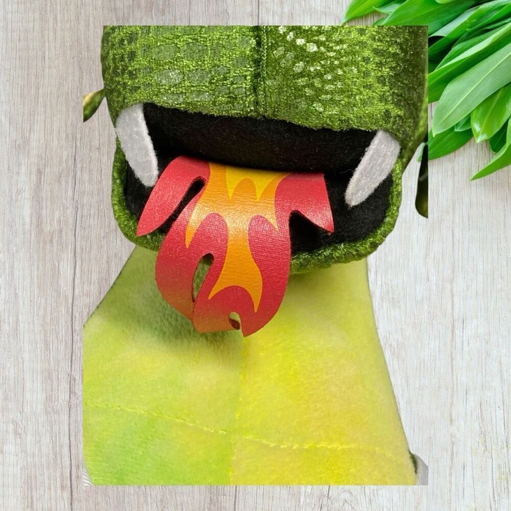 Build A Bear BAB FIRE BREATHING Large 20” Green Dragon Plush KUNG FU KARATE BELT - Picture 4 of 9